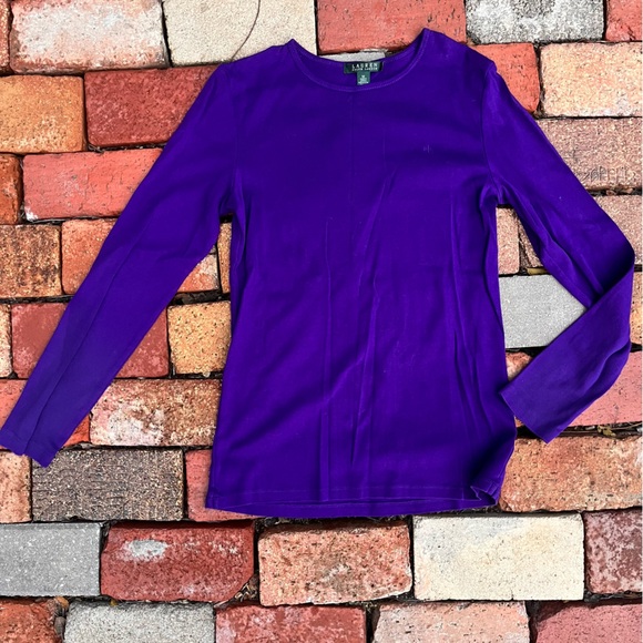 Ralph Lauren Purple Long Sleeve Top - Picture 1 of 4